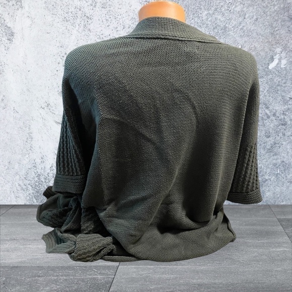 Zestt Women's Organic Cotton Gray Knit Sweater Button Side Cardigan One Size - Picture 12 of 13